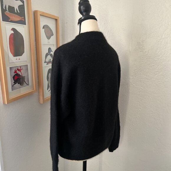 Simons Contemporaine Alpaca Wool Blend Sweater Black Women Large very soft! - Picture 3 of 8